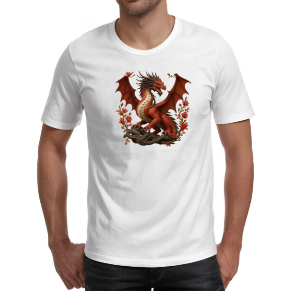 Camiseta Unissex Dragao vermelho japones - Imagem 2