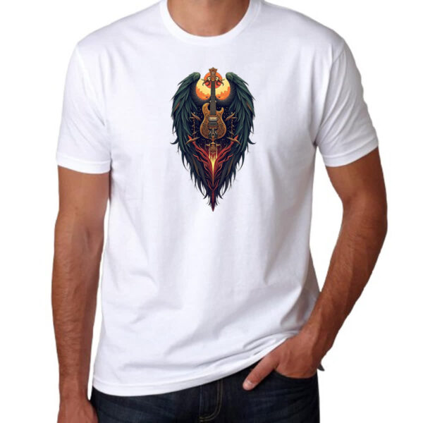 Camiseta Unissex Guitarra Asas de Anjo - Imagem 3