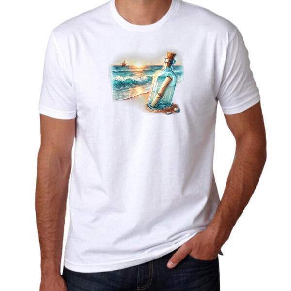 Camiseta Unissex Mensagem na garrada travel art - Imagem 3