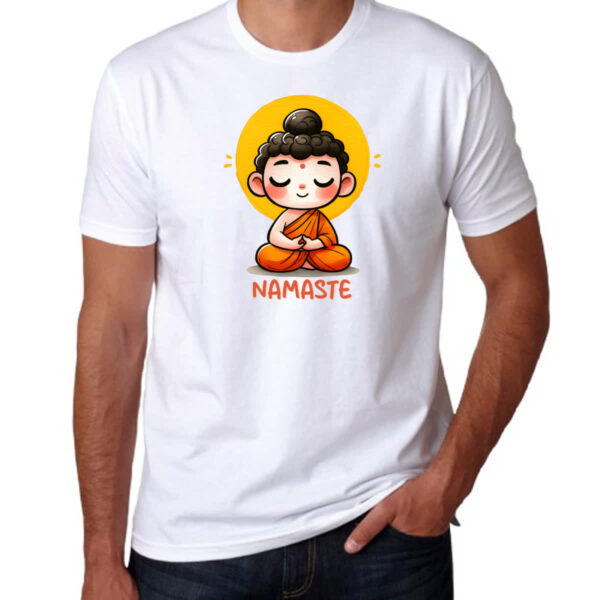 Camiseta Unissex Namaste Cute Monge - Imagem 3
