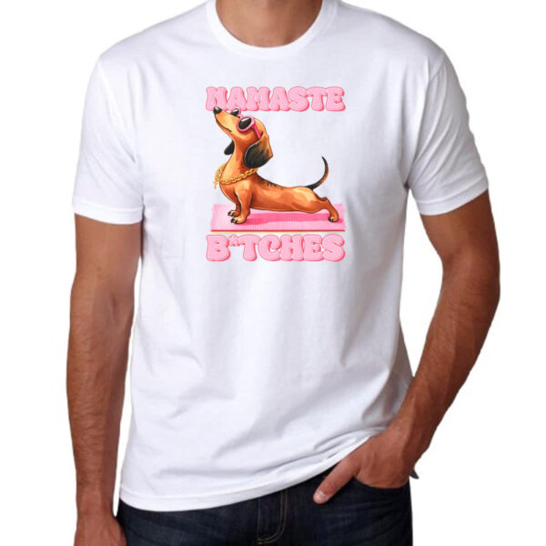 Camiseta Unissex Namaste Dachshund - Imagem 3