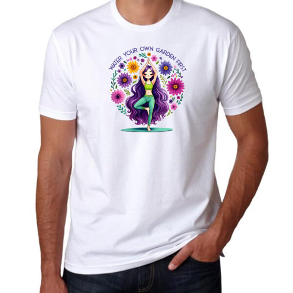 Camiseta Unissex Namaste Yoga Girl Flowers - Imagem 3