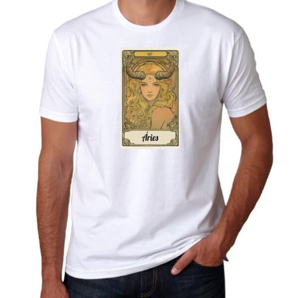 Camiseta Unissex Carta Taro Signo Aries - Imagem 3
