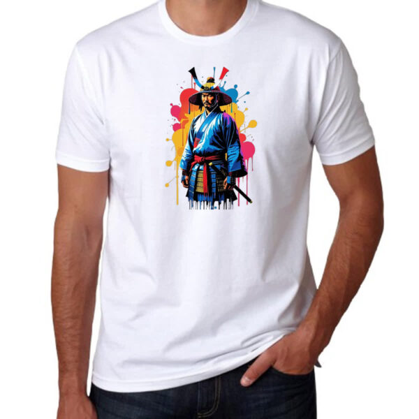 Camiseta Unissex Samurai color style art - Imagem 3