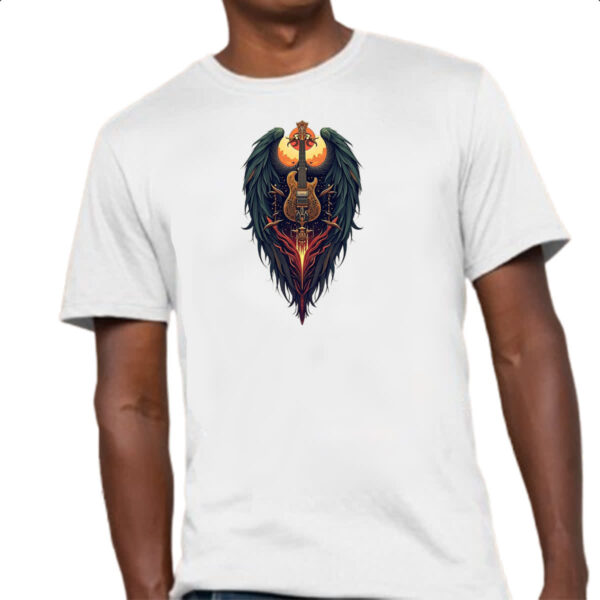 Camiseta Unissex Guitarra Asas de Anjo - Imagem 4