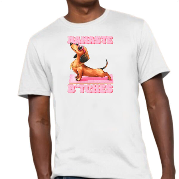 Camiseta Unissex Namaste Dachshund - Imagem 4