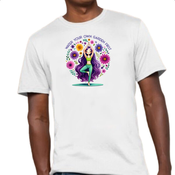 Camiseta Unissex Namaste Yoga Girl Flowers - Imagem 4