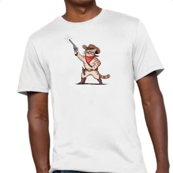 Camiseta Unissex Gato Cowboy - Imagem 4