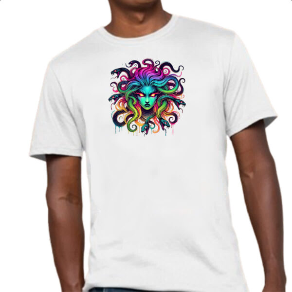 Camiseta Unissex Medusa Neon Art - Imagem 4