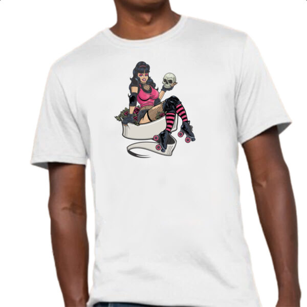 Camiseta Unissex Patinadora com cranio - Imagem 4