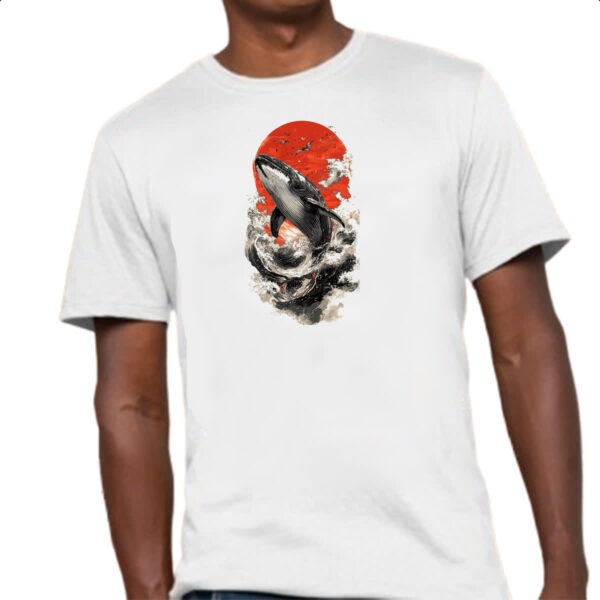 Camiseta Unissex Baleia sunset japan - Imagem 4