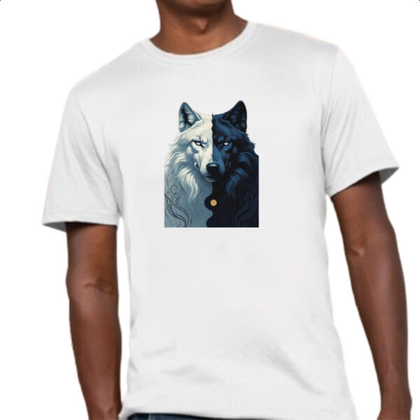 Camiseta Unissex Lobo Yin-yang - Imagem 4