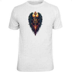 Camiseta Unissex Guitarra Asas de Anjo