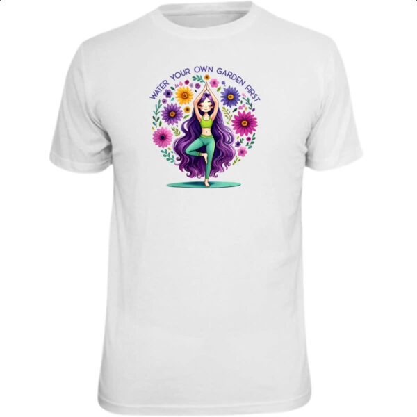 Camiseta Unissex Namaste Yoga Girl Flowers