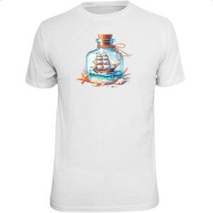 Camiseta Unissex Navio na garrafa travel art