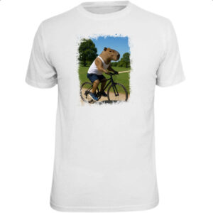 Camiseta Unissex Capivara de bicicleta