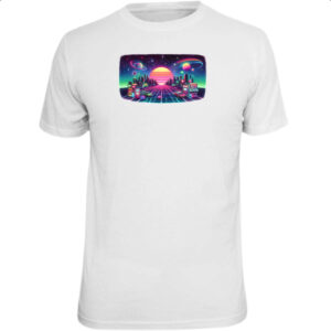 Camiseta Unissex Nostalgia anos 80 neon