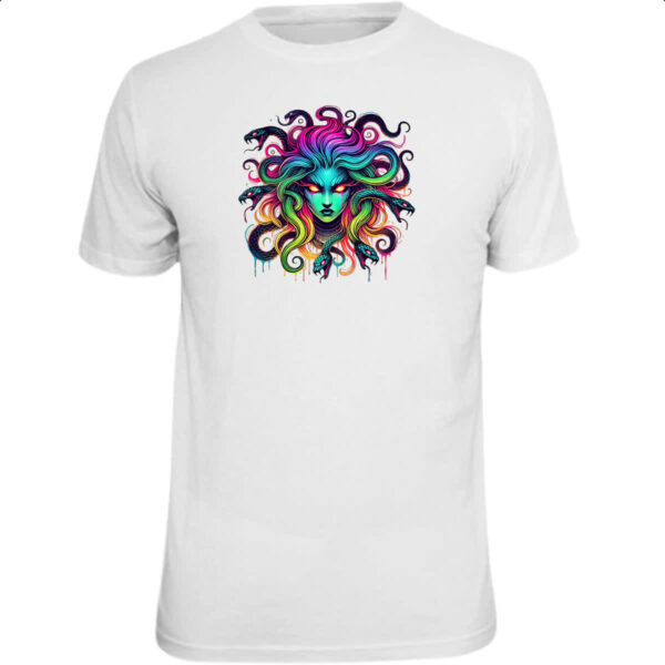 Camiseta Unissex Medusa Neon Art