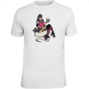 Camiseta Unissex Patinadora com cranio