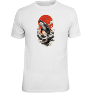 Camiseta Unissex Baleia sunset japan
