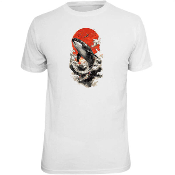 Camiseta Unissex Baleia sunset japan