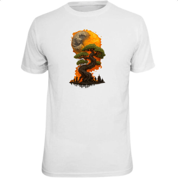Camiseta Unissex Bonzai sunset fire art