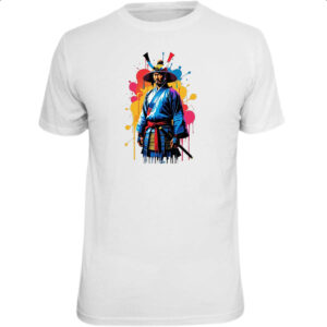 Camiseta Unissex Samurai color style art
