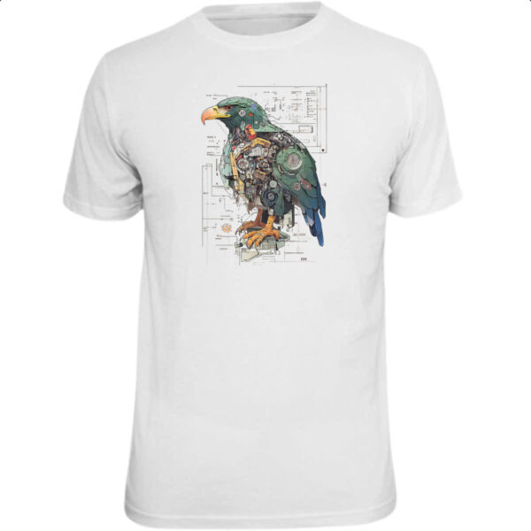 Camiseta Unissex Aguia Mecanica Interna Cyberpunk
