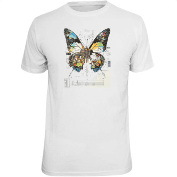 Camiseta Unissex Borboleta Mecanica Interna Cyberpunk