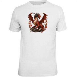 Camiseta Unissex Dragao vermelho japones