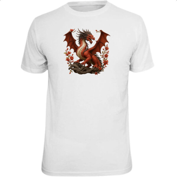 Camiseta Unissex Dragao vermelho japones