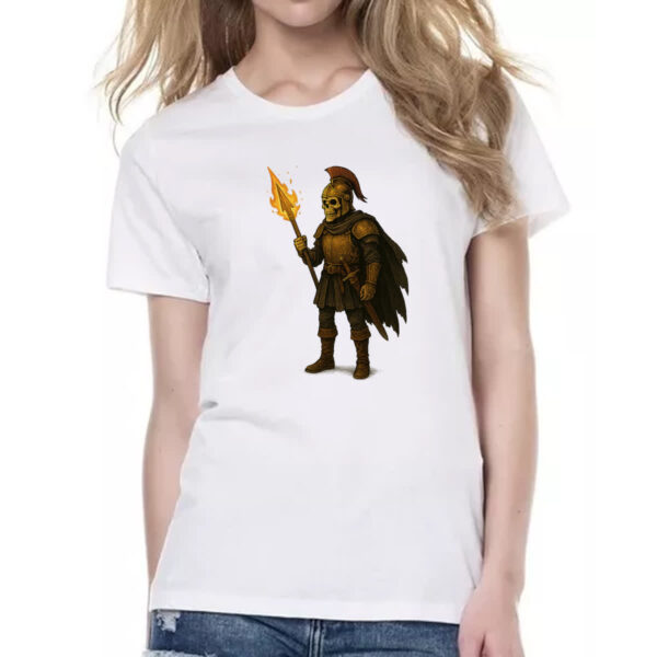 Camiseta Baby Look Caveira guerreira medieval - Imagem 2
