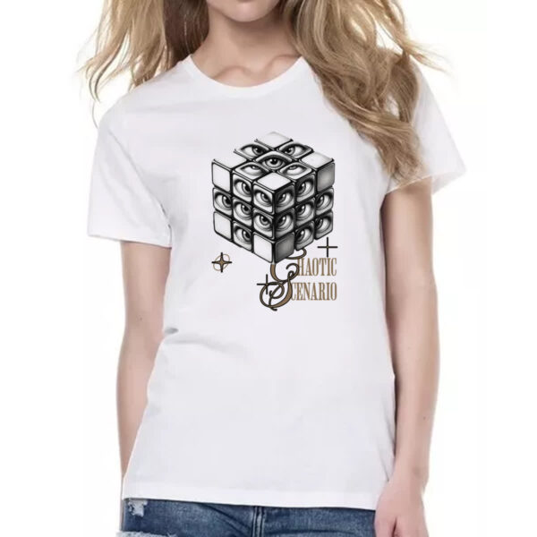 Camiseta Baby Look Cubo Magico Chaotic - Imagem 2