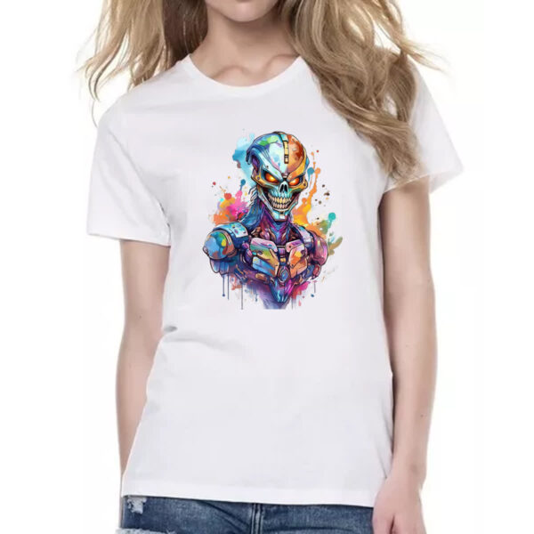 Camiseta Baby Look Exterminador Watercolor Arte - Imagem 2