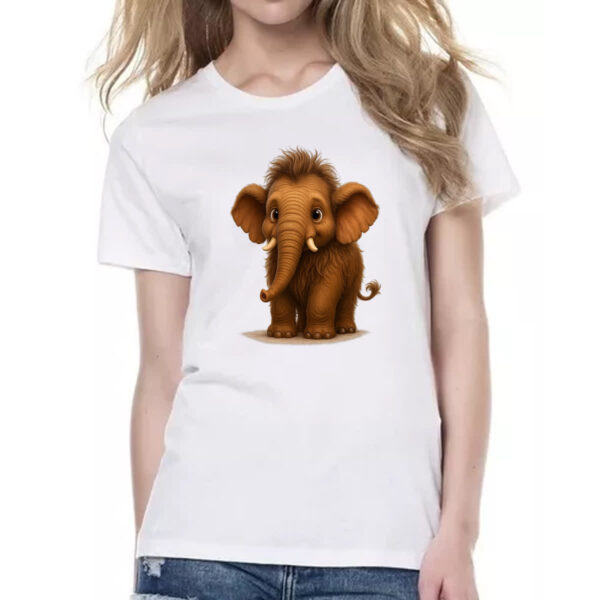 Camiseta Baby Look Filhote de Mamute 3D art - Imagem 2