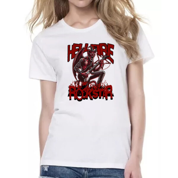 Camiseta Baby Look Hell Fire Rockstar - Imagem 2