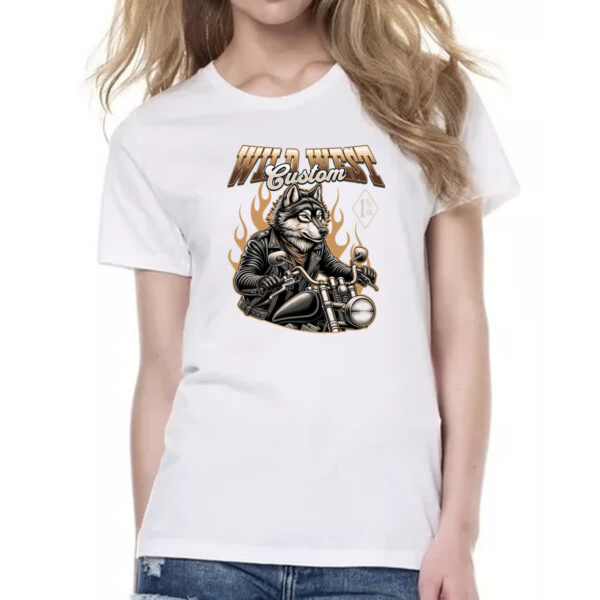 Camiseta Baby Look Lobo Wild West Custom - Imagem 2