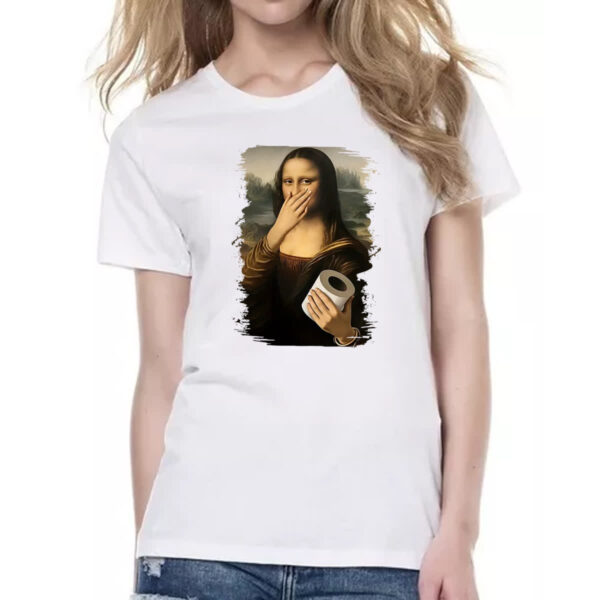 Camiseta Baby Look Mona Lisa que fedo - Imagem 2