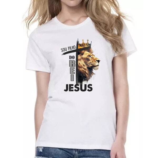 Camiseta Baby Look Sou filho do rei Jesus - Imagem 2