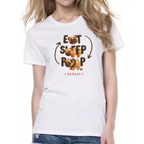 Camiseta Baby Look Pug e o seu ciclo - Imagem 2
