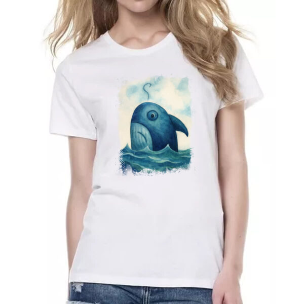 Camiseta Baby Look Tubarao indeciso - Imagem 2