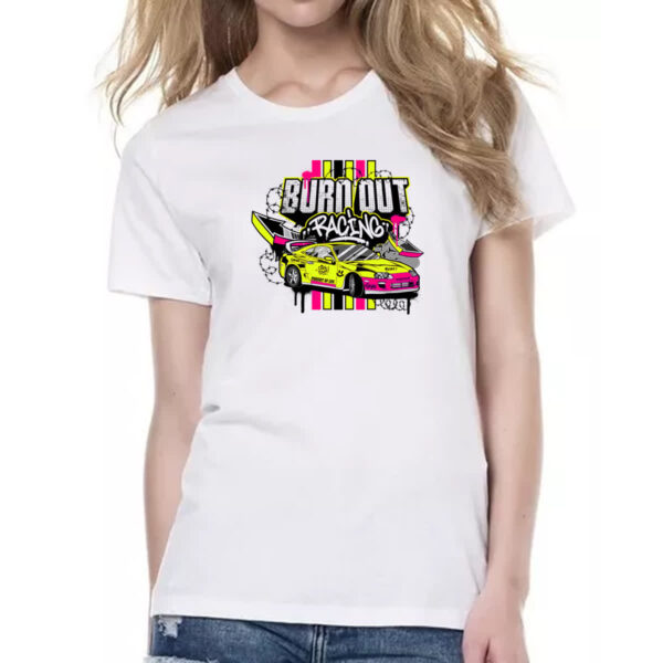 Camiseta Baby Look Burn out racing - Imagem 2