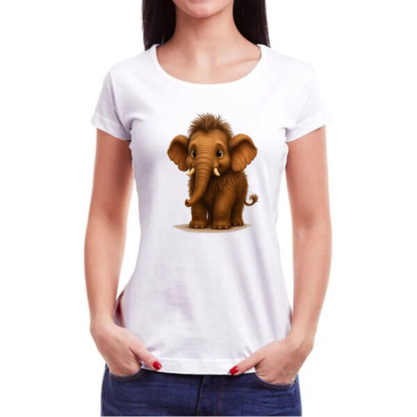 Camiseta Baby Look Filhote de Mamute 3D art - Imagem 3