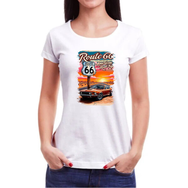 Camiseta Baby Look Mustang Route 66 - Imagem 3