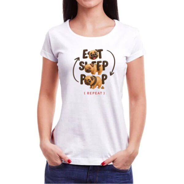 Camiseta Baby Look Pug e o seu ciclo - Imagem 3