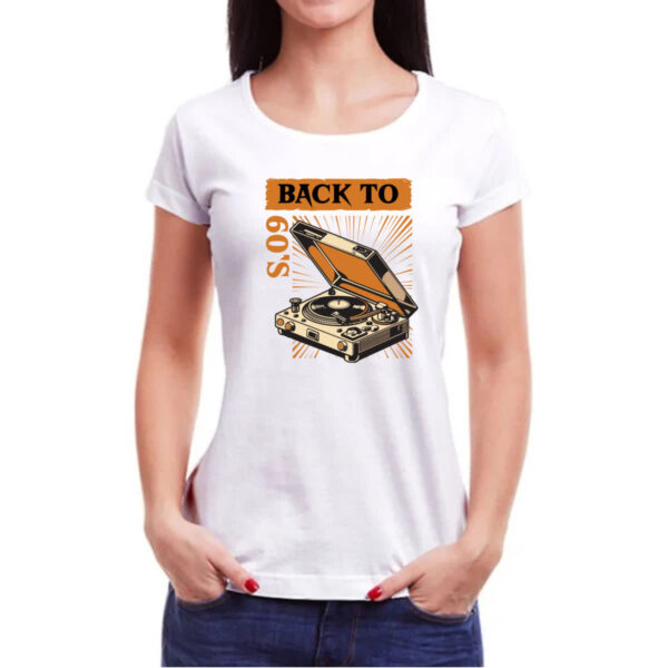 Camiseta Baby Look Back to anos 60 vitrola - Imagem 3