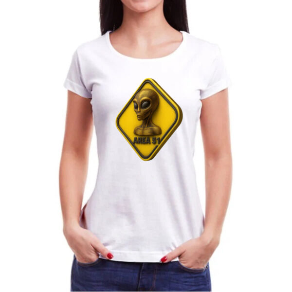 Camiseta Baby Look Placa ET Area 51 3D - Imagem 3