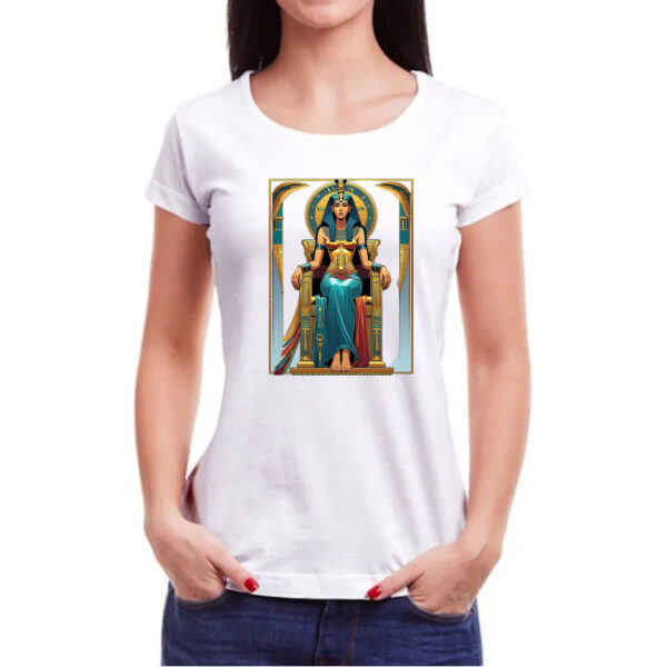 Camiseta Baby Look Deusa Isis em seu trono - Imagem 3