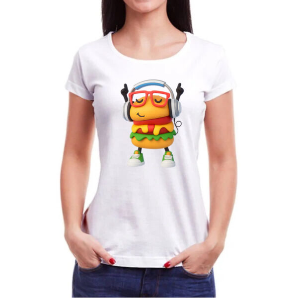 Camiseta Baby Look Hamburguer na vibe - Imagem 3