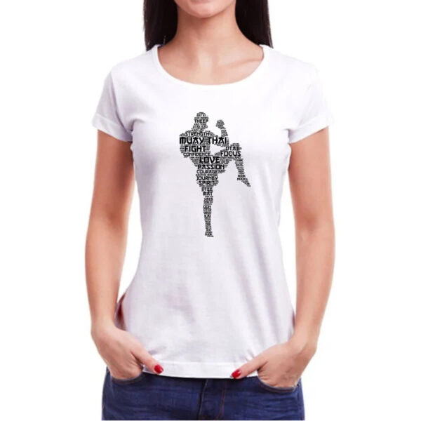 Camiseta Baby Look Muay Thai Palavras - Imagem 3